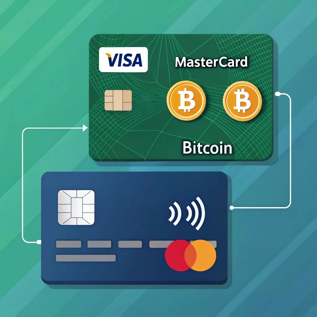 Transfer from Visa and MasterCard to Bitcoin (BTC)